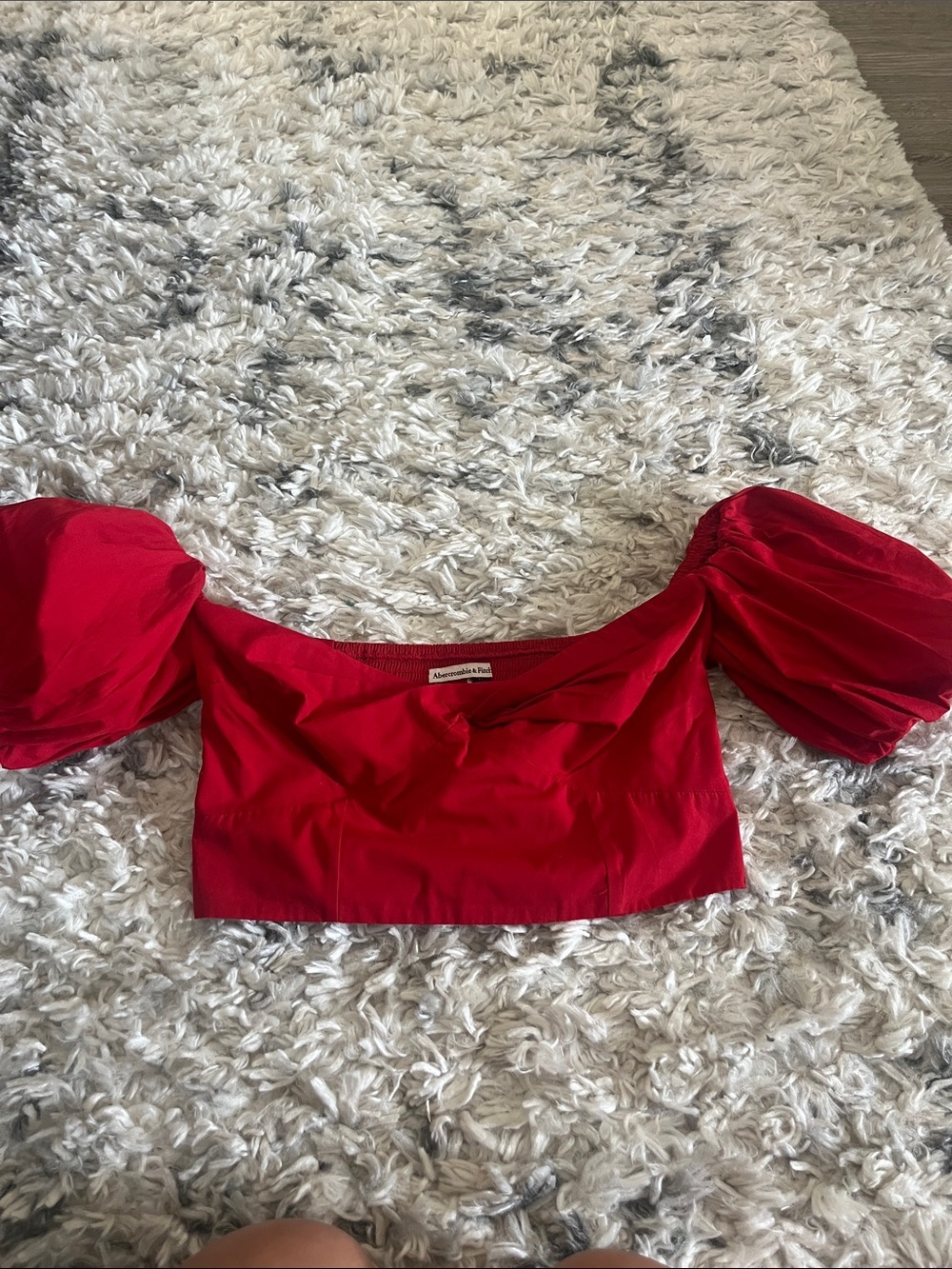 Abercrombie puff sleeve crop top M